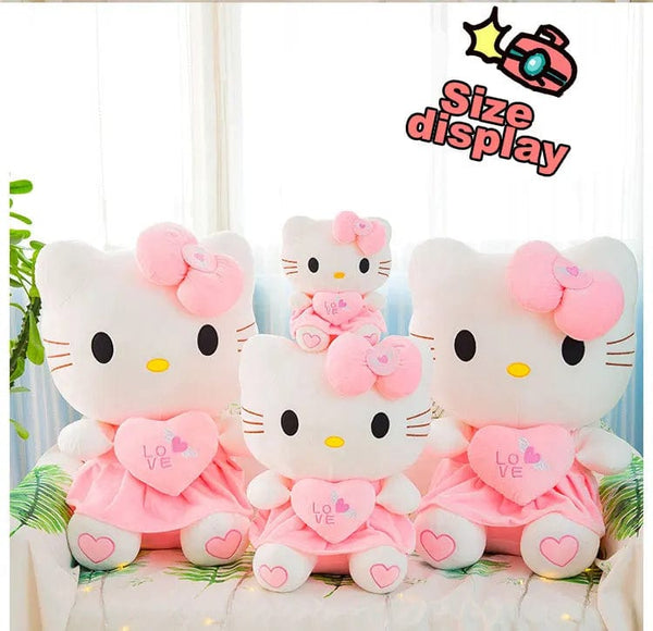 Planet Gates 24-55cm Sanrio Hello Kitty Cat Plush Toys Cartoon KT Cat Plushie Doll Soft Stuffed Anime Pillow Birthday Gifts For Kids Girls