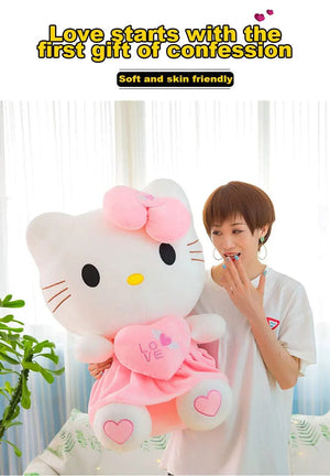 Planet Gates 24-55cm Sanrio Hello Kitty Cat Plush Toys Cartoon KT Cat Plushie Doll Soft Stuffed Anime Pillow Birthday Gifts For Kids Girls