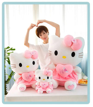 Planet Gates 24-55cm Sanrio Hello Kitty Cat Plush Toys Cartoon KT Cat Plushie Doll Soft Stuffed Anime Pillow Birthday Gifts For Kids Girls