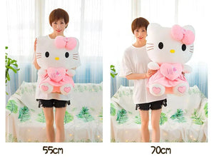Planet Gates 24-55cm Sanrio Hello Kitty Cat Plush Toys Cartoon KT Cat Plushie Doll Soft Stuffed Anime Pillow Birthday Gifts For Kids Girls