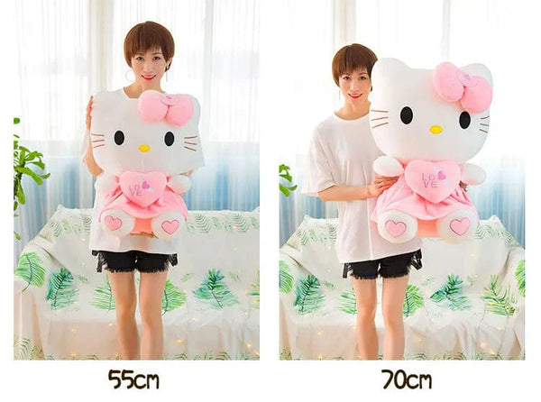 Planet Gates 24-55cm Sanrio Hello Kitty Cat Plush Toys Cartoon KT Cat Plushie Doll Soft Stuffed Anime Pillow Birthday Gifts For Kids Girls
