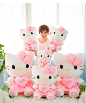 Planet Gates 24-55cm Sanrio Hello Kitty Cat Plush Toys Cartoon KT Cat Plushie Doll Soft Stuffed Anime Pillow Birthday Gifts For Kids Girls