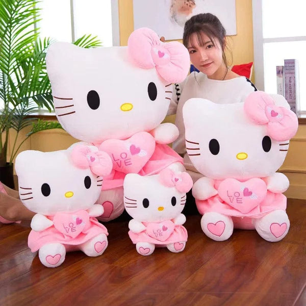 Planet Gates 24-55cm Sanrio Hello Kitty Cat Plush Toys Cartoon KT Cat Plushie Doll Soft Stuffed Anime Pillow Birthday Gifts For Kids Girls