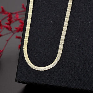 Planet Gates 24 Inch New in Gold 18 k 18/20/22/24 Inch 4MM Blade Men Women's Chain Necklace Luxury Designer Jewelry  GaaBou Jewellery