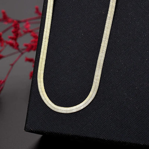 Planet Gates 24 Inch New in Gold 18 k 18/20/22/24 Inch 4MM Blade Men Women's Chain Necklace Luxury Designer Jewelry  GaaBou Jewellery