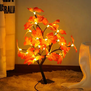 Planet Gates 24 LED Maple Leaf Fairy Light Flower Tree Table Lamp Rose Night Light Gifts for Wedding Party Autumn Halloween Decoration