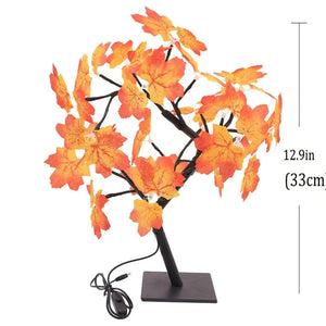 Planet Gates 24 LED Maple Leaf Fairy Light Flower Tree Table Lamp Rose Night Light Gifts for Wedding Party Autumn Halloween Decoration