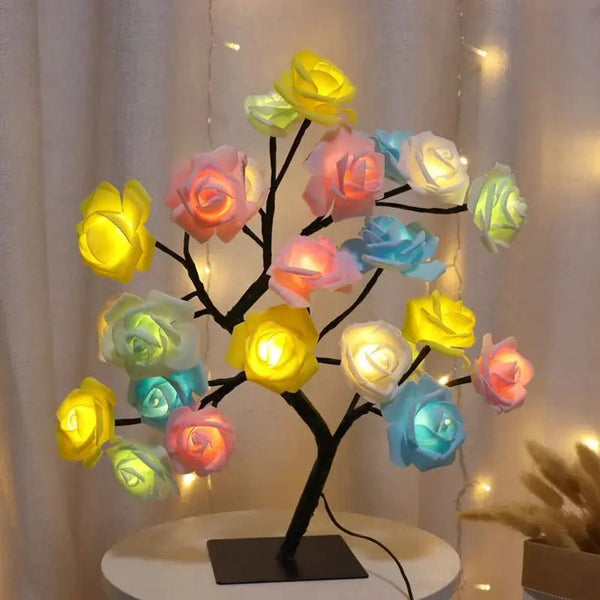 Planet Gates 24 LED Maple Leaf Fairy Light Flower Tree Table Lamp Rose Night Light Gifts for Wedding Party Autumn Halloween Decoration