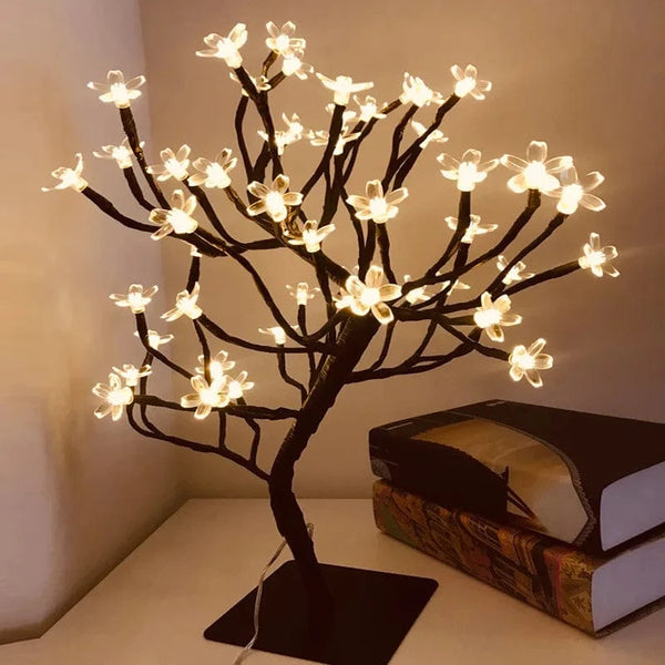Planet Gates 24 LED Rose Flower Tree Lights USB Table Lamp Fairy Maple Leaf Night Light Home Party Christmas Wedding Bedroom Decoration Gift
