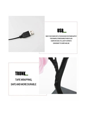 Planet Gates 24 LED Rose Tree Lights USB Plug Table Lamp Fairy Flower Night Light For Home Party Christmas Wedding Bedroom Decoration Gift