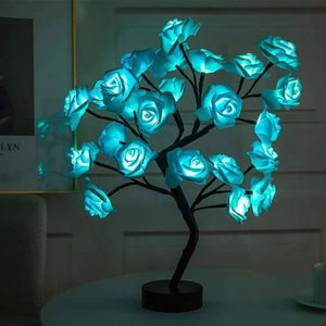 Planet Gates 24 LED Rose Tree Lights USB Plug Table Lamp Fairy Flower Night Light For Home Party Christmas Wedding Bedroom Decoration Gift