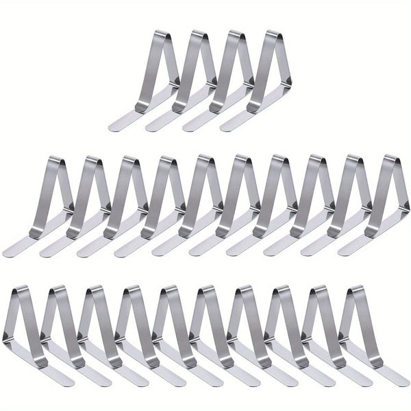 Planet Gates 24 Pack Long Tablecloth Clips 6/12/18/24/30pcs Tablecloth Clips, Heavy Duty Picnic Table Clips, Stainless Steel Table Cloth Cover Clamps, Table Cloth Holders Ideal For Restaurant Picnics Marquees Weddings Graduation Party