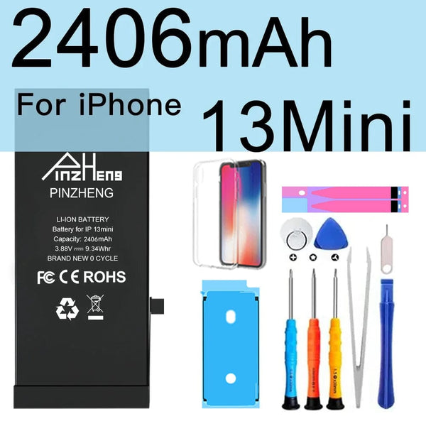 Planet Gates 2406mAh For i13 MINI PINZHENG Battery For iPhone X XR XS 11 12 13 Mini Max Pro Promax Real High Capacity Replacement Bateria Warranty One Year