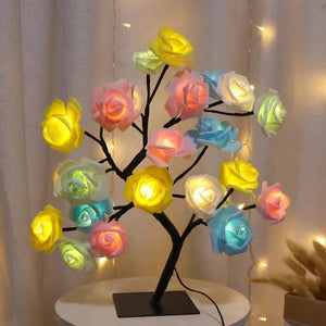 Planet Gates 24Leds rainbow 24 LED Rose Flower Tree Lights USB Table Lamp Fairy Maple Leaf Night Light Home Party Christmas Wedding Bedroom Decoration Gift