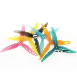 Planet Gates 24pcs/12 pairs Gemfan 51466 V2 5inch 3 Blade/Tri-Blade Propeller Props FPV Brushless motor For FPV Racing Drone 6 Colors Yellow
