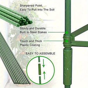 Planet Gates 24pcs/33pcs Plant Cages 119.99/159.99cm Tomato Cages Deformable Plant Supports Tomato Support Garden Plant Cages Multi-Functional Tomato Cucumber Trellis For Climbing Vegetables