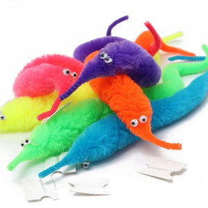 Planet Gates 24pcs 5/10/20pcs Twisty Worm Magic Toys Party Favors Fuzzy Worm On A String Christmas Halloween Wizard New Strange Trick Toys For Kids