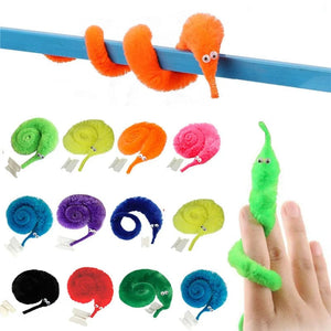Planet Gates 24pcs 5/10/20pcs Twisty Worm Magic Toys Party Favors Fuzzy Worm On A String Christmas Halloween Wizard New Strange Trick Toys For Kids