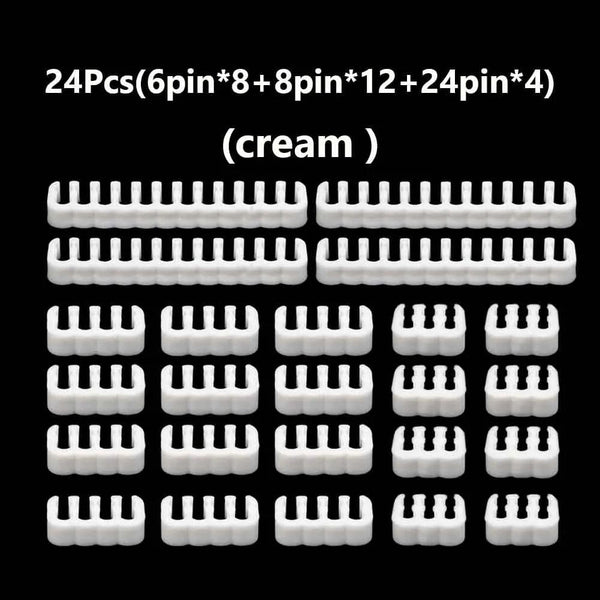 Planet Gates 24Pcs/Set Cable Comb Clamp Cables Clip Organizer ATX 24Pin CPU 8Pin 6Pin Computer Wire Management Clip Sleeved Cable Manager