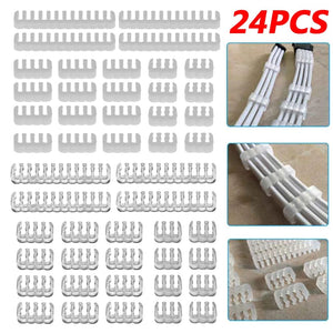 Planet Gates 24Pcs/Set Cable Comb Clamp Cables Clip Organizer ATX 24Pin CPU 8Pin 6Pin Computer Wire Management Clip Sleeved Cable Manager