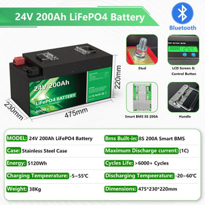 Planet Gates 24V 140Ah 3584Wh / CHINA LiFePO4 24V 300Ah 200Ah 12V 100Ah 140Ah 48V Battery Pack 7680Wh Grade A 6000+ Cycle RV Golf Cart Boat Solar Battery EU UA NO TAX