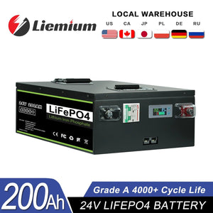 Planet Gates 24V 200Ah Pack / CHINA New 12V 24V 48V 100Ah  200Ah 280Ah 300Ah 400Ah LiFePO4 Battery Built-in BMS Rechargeable Battery for Inverter Solar RV No Tax