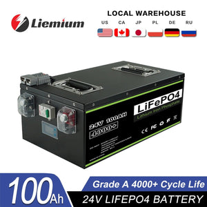 Planet Gates 24V100Ah Pack / CHINA New 12V 24V 48V 100Ah  200Ah 280Ah 300Ah 400Ah LiFePO4 Battery Built-in BMS Rechargeable Battery for Inverter Solar RV No Tax