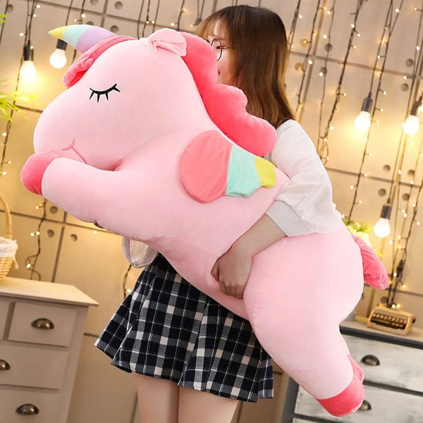 Planet Gates 25-100cmKawaii Giant Unicorn Plush Toy Soft Stuffed Unicorn Soft Dolls Animal Horse Toys For Children Girl Pillow Birthday Gifts