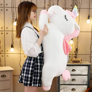 Planet Gates 25-100cmKawaii Giant Unicorn Plush Toy Soft Stuffed Unicorn Soft Dolls Animal Horse Toys For Children Girl Pillow Birthday Gifts