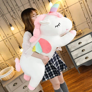 Planet Gates 25-100cmKawaii Giant Unicorn Plush Toy Soft Stuffed Unicorn Soft Dolls Animal Horse Toys For Children Girl Pillow Birthday Gifts