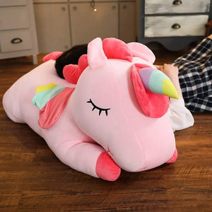 Planet Gates 25-100cmKawaii Giant Unicorn Plush Toy Soft Stuffed Unicorn Soft Dolls Animal Horse Toys For Children Girl Pillow Birthday Gifts
