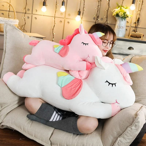 Planet Gates 25-100cmKawaii Giant Unicorn Plush Toy Soft Stuffed Unicorn Soft Dolls Animal Horse Toys For Children Girl Pillow Birthday Gifts