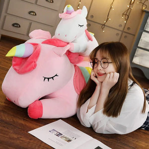 Planet Gates 25-100cmKawaii Giant Unicorn Plush Toy Soft Stuffed Unicorn Soft Dolls Animal Horse Toys For Children Girl Pillow Birthday Gifts