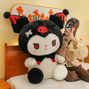 Planet Gates 25/50cm Sanrio Dark Devil Kuromi Doll Plush Toy Cute Girl Cloth Doll Large Plushies Pillow Children's Birthday Gift