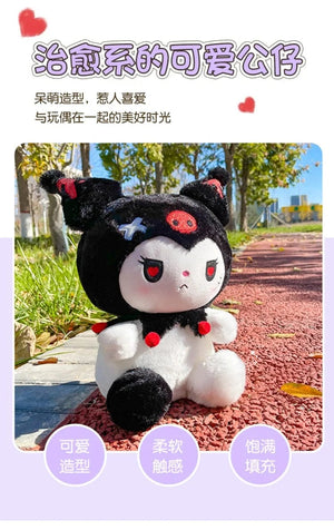 Planet Gates 25/50cm Sanrio Dark Devil Kuromi Doll Plush Toy Cute Girl Cloth Doll Large Plushies Pillow Children's Birthday Gift