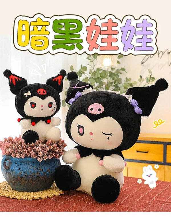 Planet Gates 25/50cm Sanrio Dark Devil Kuromi Doll Plush Toy Cute Girl Cloth Doll Large Plushies Pillow Children's Birthday Gift
