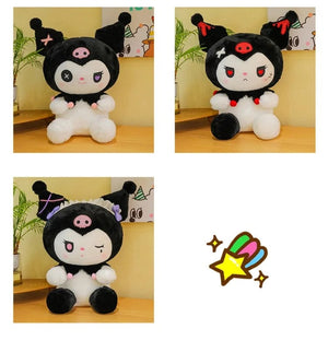 Planet Gates 25/50cm Sanrio Dark Devil Kuromi Doll Plush Toy Cute Girl Cloth Doll Large Plushies Pillow Children's Birthday Gift
