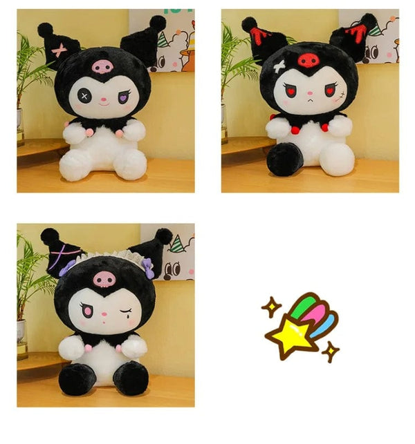 Planet Gates 25/50cm Sanrio Dark Devil Kuromi Doll Plush Toy Cute Girl Cloth Doll Large Plushies Pillow Children's Birthday Gift