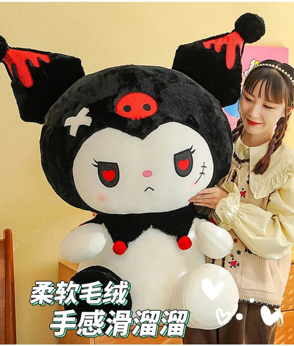 Planet Gates 25/50cm Sanrio Dark Devil Kuromi Doll Plush Toy Cute Girl Cloth Doll Large Plushies Pillow Children's Birthday Gift