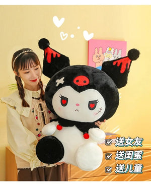 Planet Gates 25/50cm Sanrio Dark Devil Kuromi Doll Plush Toy Cute Girl Cloth Doll Large Plushies Pillow Children's Birthday Gift