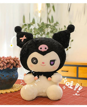 Planet Gates 25/50cm Sanrio Dark Devil Kuromi Doll Plush Toy Cute Girl Cloth Doll Large Plushies Pillow Children's Birthday Gift
