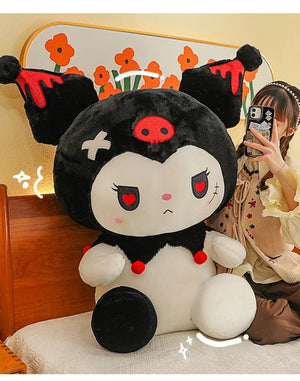 Planet Gates 25/50cm Sanrio Dark Devil Kuromi Doll Plush Toy Cute Girl Cloth Doll Large Plushies Pillow Children's Birthday Gift