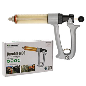 Planet Gates 25/50ml Semi-Automatic Veterinary Continuous Syringe Animal Injection Adjustable Vaccine Syringe for Livestock Cattle Sheep