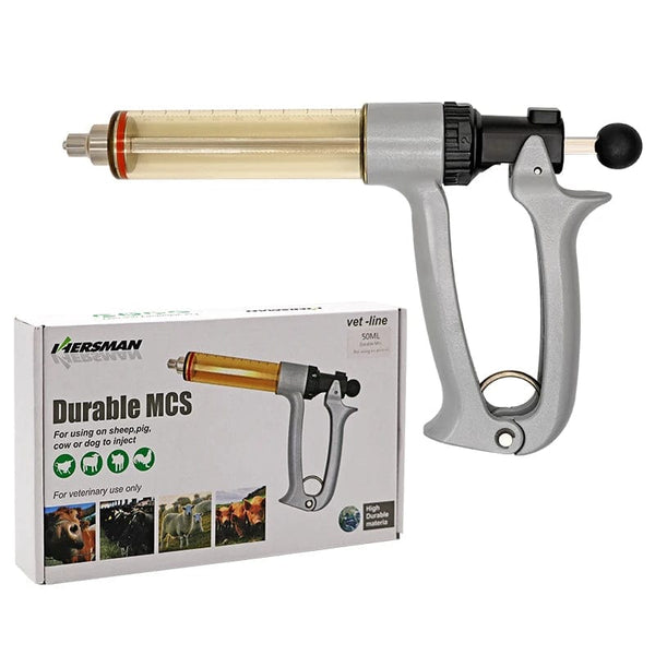 Planet Gates 25/50ml Semi-Automatic Veterinary Continuous Syringe Animal Injection Adjustable Vaccine Syringe for Livestock Cattle Sheep