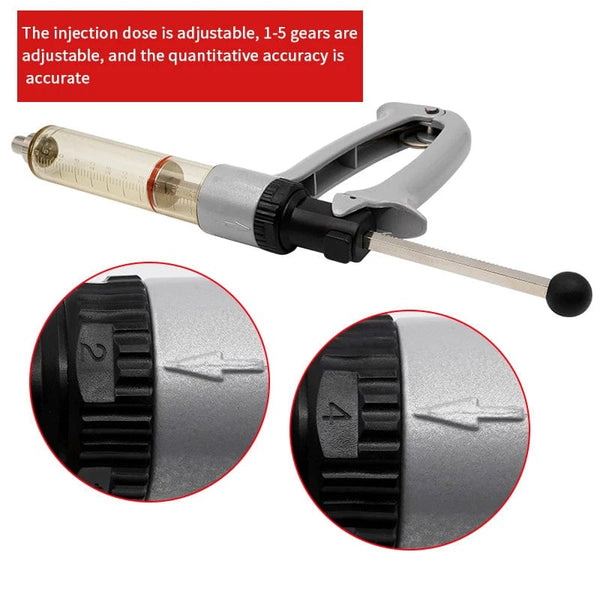Planet Gates 25/50ml Semi-Automatic Veterinary Continuous Syringe Animal Injection Adjustable Vaccine Syringe for Livestock Cattle Sheep