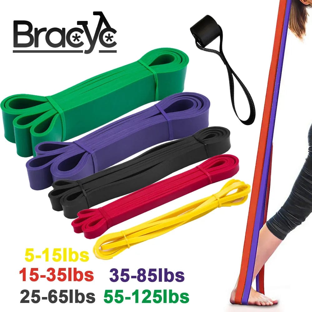 Planet Gates 25-65LB Black Tough Latex Resistance Band Elastic Exercise Strength Pull-Ups Auxiliary Band Pilates Gym Fitness Equipment Strengthening Train