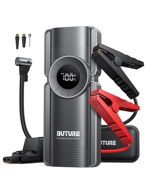 Planet Gates 2500A Jump Starter / france Buture 4 In 1 Jump Starter 150PSI Pump Air Compressor 20000mAh Power Bank 2500A Starting Device 15V Digital Tire Inflator
