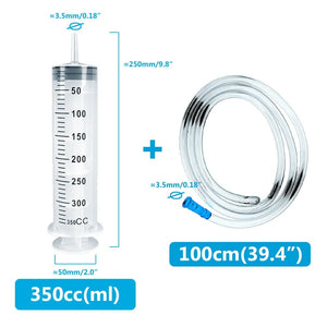 Planet Gates 250ml And Hose Multifunction 100ml-550ml Syringe Large Capacity With 100cm Hose Pump Measuring Washable Injector For Pet Feeding Oil Glue Fluid