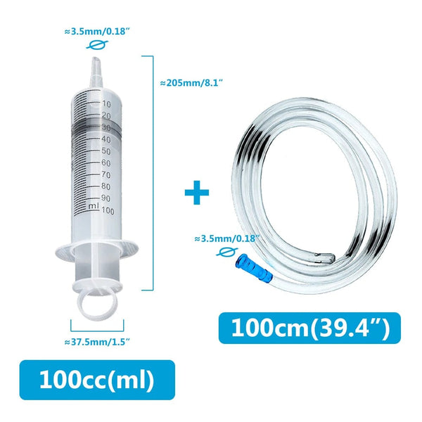 Planet Gates 250ml And Hose Multifunction 100ml-550ml Syringe Large Capacity With 100cm Hose Pump Measuring Washable Injector For Pet Feeding Oil Glue Fluid