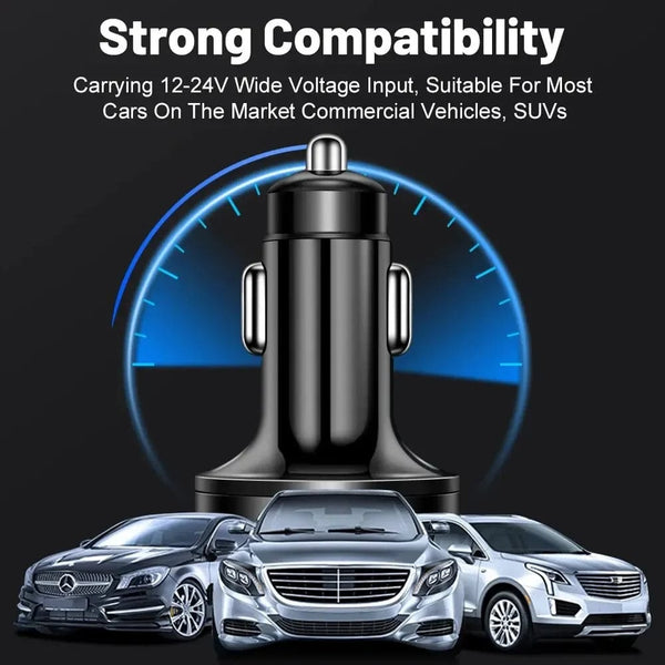 Planet Gates 250W PD Car Charger QC3.0 Fast Charge One to Six Car Cigarette Lighter Plug 5 Port Car Charger Flash Charge with Digital Display